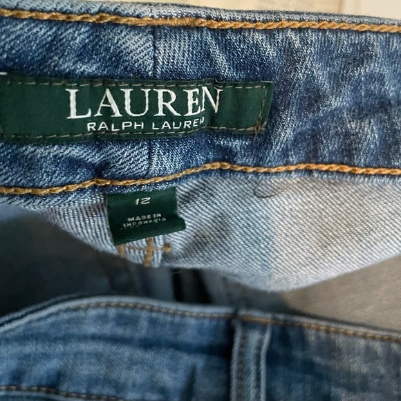 Lauren Ralph Lauren Jeans Denim Straight Leg Ankle Women's 12 Mid Rise Stretch - Picture 4 of 6